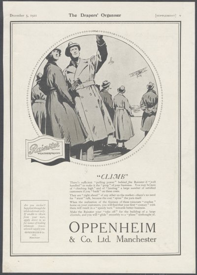 Oppenheim & Co Menswear, 1929年 作： Wilfred Fryer