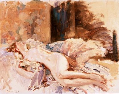 リクライニングヌード 作： Wilfred Gabriel de Glehn