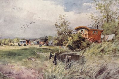 ジプシーの野営地（カラーリトグラフ） 作： Wilfrid Williams Ball