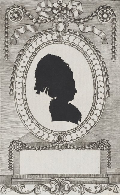 エンゼンベルグ伯爵夫人のシルエット（Stiftsfräulein, 1784-1834）。 作： Wilhelm Ackermann