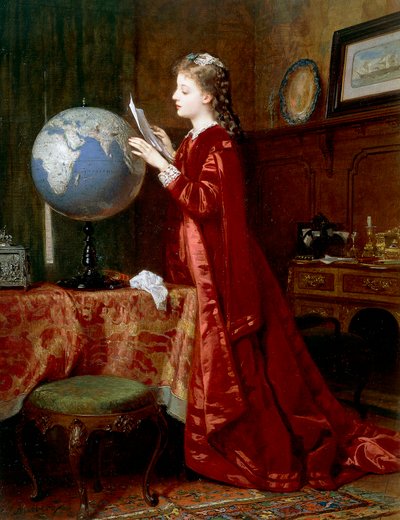 ウィルヘルム・アンバーグ（1822-1899）作「遠い場所」、油彩・キャンバス、84x63cm、ドイツ 作： Wilhelm Amberg