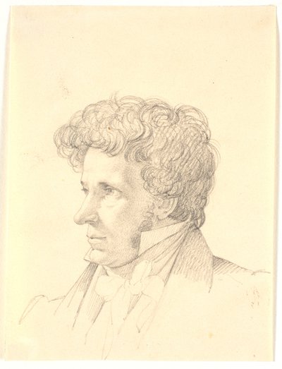 男性の肖像画。 左のプロフィール 作： Wilhelm Bendz