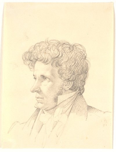 男性の肖像画。 左のプロフィール 作： Wilhelm Bendz