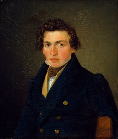 若い男の肖像。 作： Wilhelm Bendz