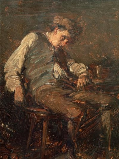 眠っている酒飲み 作： Wilhelm Busch