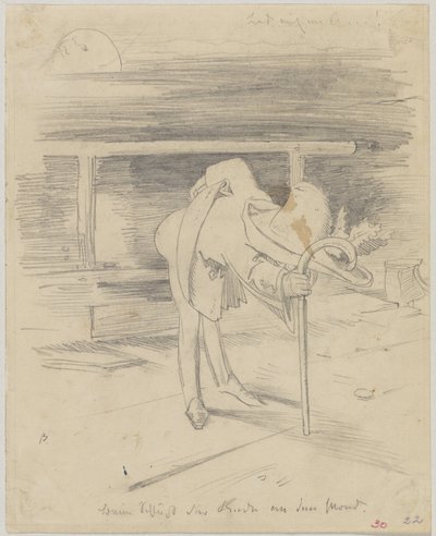 月へのスピーチ: 私のお尻にキス...! 作： Wilhelm Busch