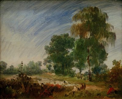 池のある夏の終わりのヒース風景 作： Wilhelm Busch