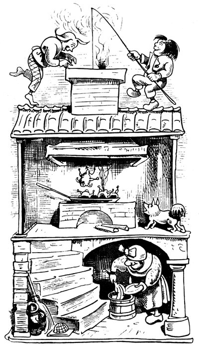 未亡人の家のセカンドトリック、1865年。 作： Wilhelm Busch