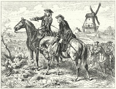 マプラケットの戦いでのマールボロ公爵とサヴォイのユージン王子 作： Wilhelm Camphausen
