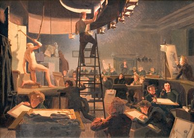 ロイヤル・アカデミー・オブ・ファイン・アーツのライフクラス 作： Wilhelm Ferdinand Bendz