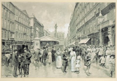 ウィーンのダウンタウンにある中央広場、グラーベン... 作： Wilhelm Gause