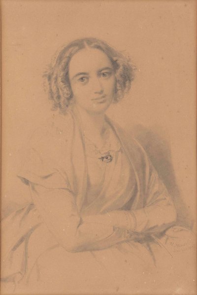作曲家ファニーヘンゼルニーメンデルスゾーンの肖像1805-1847、1847。 作： Wilhelm Hensel