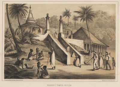 セイロン仏教寺院、1855年 作： Wilhelm Joseph Heine