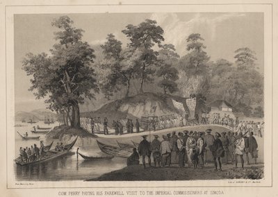 コムペリー、1855年にシモダで皇帝委員に別れを告げた 作： Wilhelm Joseph Heine