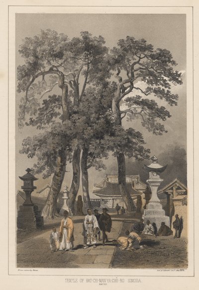 ハットチマンヤーチューロの神殿、シモダ（シントー）、1855 作： Wilhelm Joseph Heine