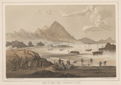 イーストポイントからの香港の眺め、1855 作： Wilhelm Joseph Heine