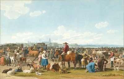 Genua近くの牛市場、1820年 作： Wilhelm Kobell Ritter von
