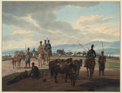 1804 年 3 月のロシアのコサック 作： Wilhelm Kobell Ritter von