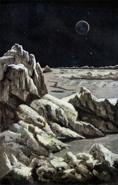月の風景 1880年頃（エングレーヴィング） 作： Wilhelm Kranz
