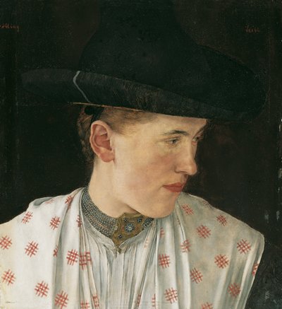 農民の少女の頭 作： Wilhelm Maria Hubertus Leibl