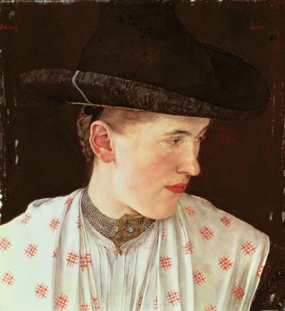 農民少女の頭、1880年頃 作： Wilhelm Maria Hubertus Leibl
