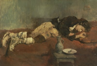 Savoyard Boy Sleeping、1869（パネル） 作： Wilhelm Maria Hubertus Leibl