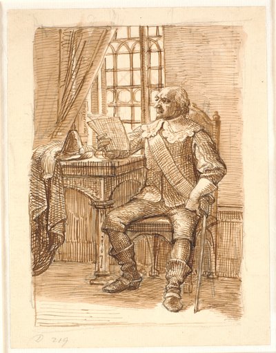 Chrの貴族。 4. 時間は座って手紙を読む 作： Wilhelm Marstrand
