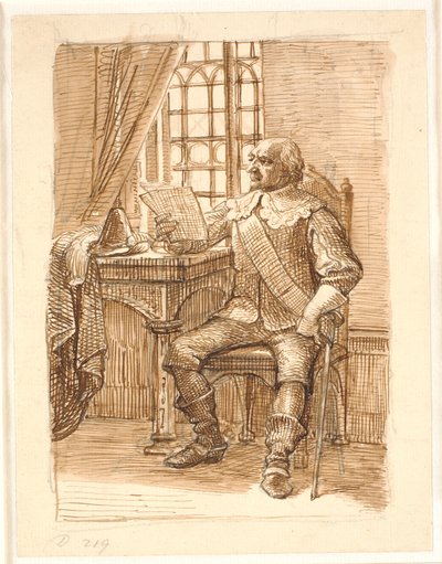 Chrの貴族。 4. 時間は座って手紙を読む 作： Wilhelm Marstrand
