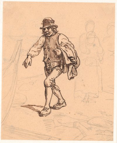 ダルカールは教会の旅のためにボートに向かって歩きます 作： Wilhelm Marstrand