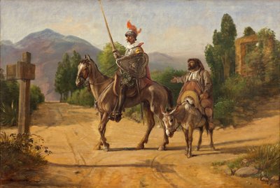 岐路に立つドン・キホーテとサンチョ・パンサ、1847年以降（油彩・カンヴァス） 作： Wilhelm Marstrand