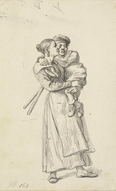 女性は足の不自由な人を運ぶ 作： Wilhelm Marstrand