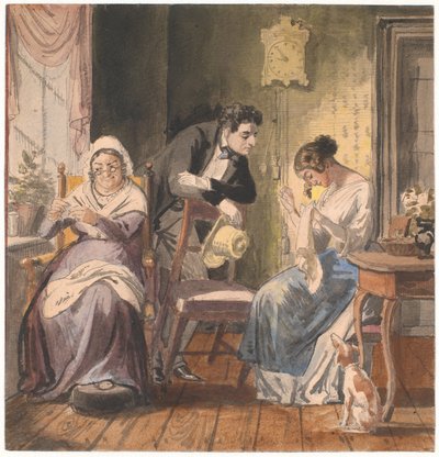 A visit (日常生活からの訪問) 作： Wilhelm Marstrand