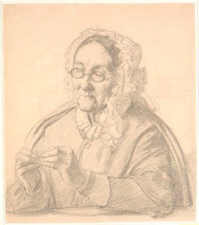 ミシン針を踏む老婦人 作： Wilhelm Marstrand