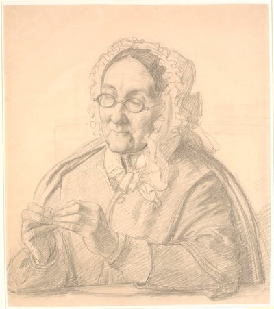 ミシン針を踏む老婦人 作： Wilhelm Marstrand