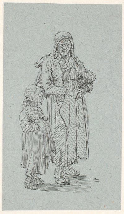 スウェーデンの老妻と少女 作： Wilhelm Marstrand
