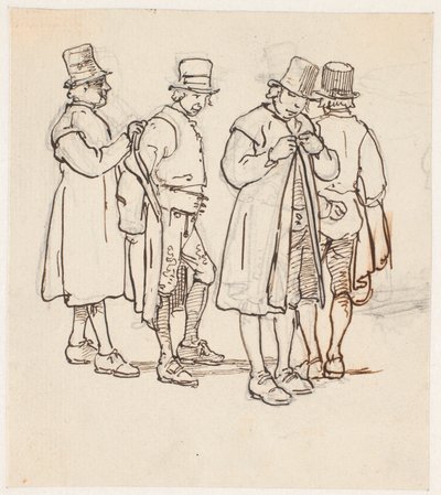 スウェーデンの 4 人の農家のグループ 作： Wilhelm Marstrand