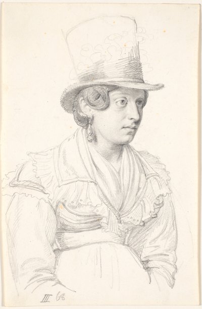 シルクハットをかぶったイタリア人女性 作： Wilhelm Marstrand