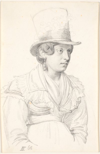 シルクハットをかぶったイタリア人女性 作： Wilhelm Marstrand