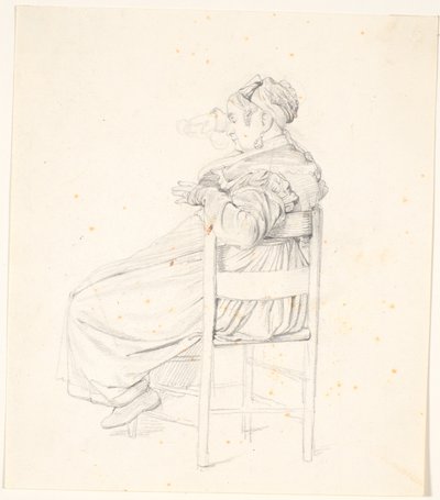 座っている年配のイタリア人女性 作： Wilhelm Marstrand
