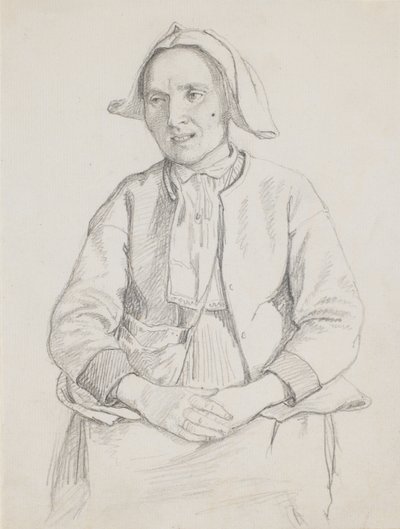 座っているスウェーデン人女性、ニーピース 作： Wilhelm Marstrand