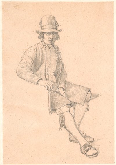 座っている若い谷男 作： Wilhelm Marstrand