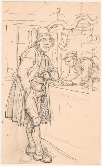 食料品店でスウェーデンの農民 作： Wilhelm Marstrand
