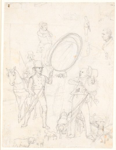 絵「犬の日の街並み」の下書き 作： Wilhelm Marstrand