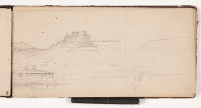 イタリアの山の風景の中の街を見る 作： Wilhelm Marstrand