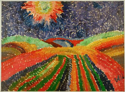 畑を横切る道 作： Wilhelm Morgner