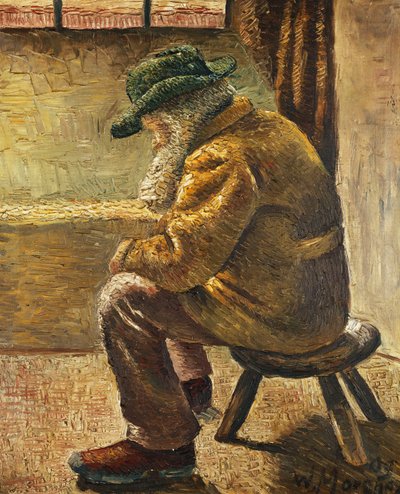 着席フィギュア;着席図、1909 作： Wilhelm Morgner
