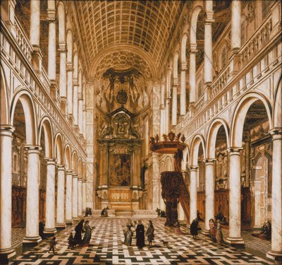 アントワープのイエズス会教会の内部、1668年。 作： Wilhelm Schubert van Ehrenberg