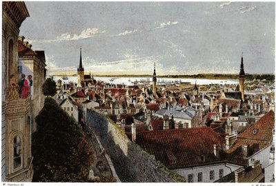 レヴァルの眺め、1855年頃 作： Wilhelm Siegfried Stavenhagen