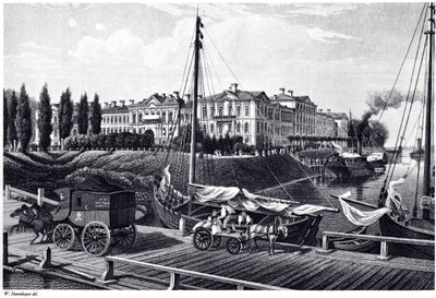 ミタウ城の眺め、c。 1850年 作： Wilhelm Siegfried Stavenhagen