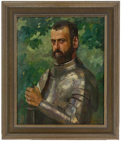 甲冑を着た男の胸像 作： ヴィルヘルム・トリューブナー
